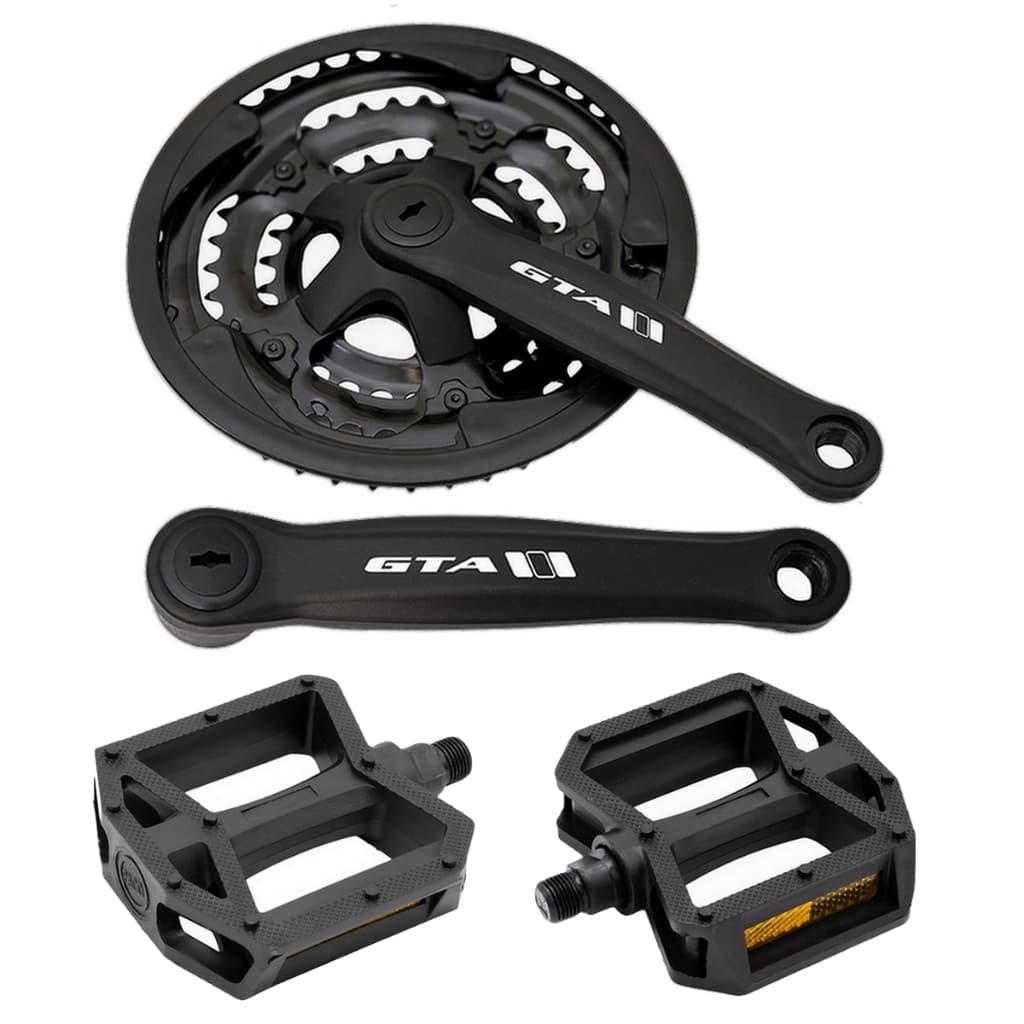 Coroa Tripla Pedivela Bicicleta 29 48d + Pedal + Pe Esquerdo