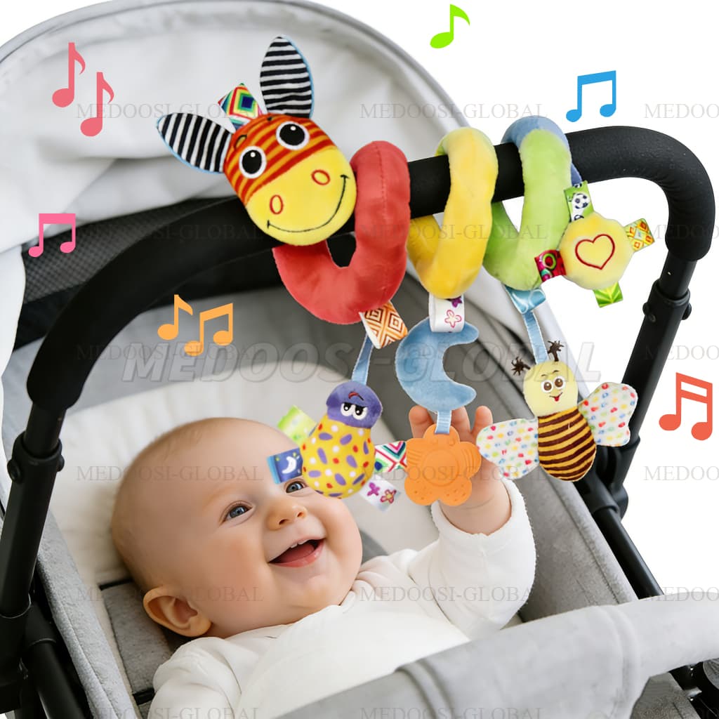 Móbile Centopeia Espiral Ideal Bebe Carrinho Com Chocalho Diversao para E Brinquedo Sensorial 0-3 Anos Conforto Berço