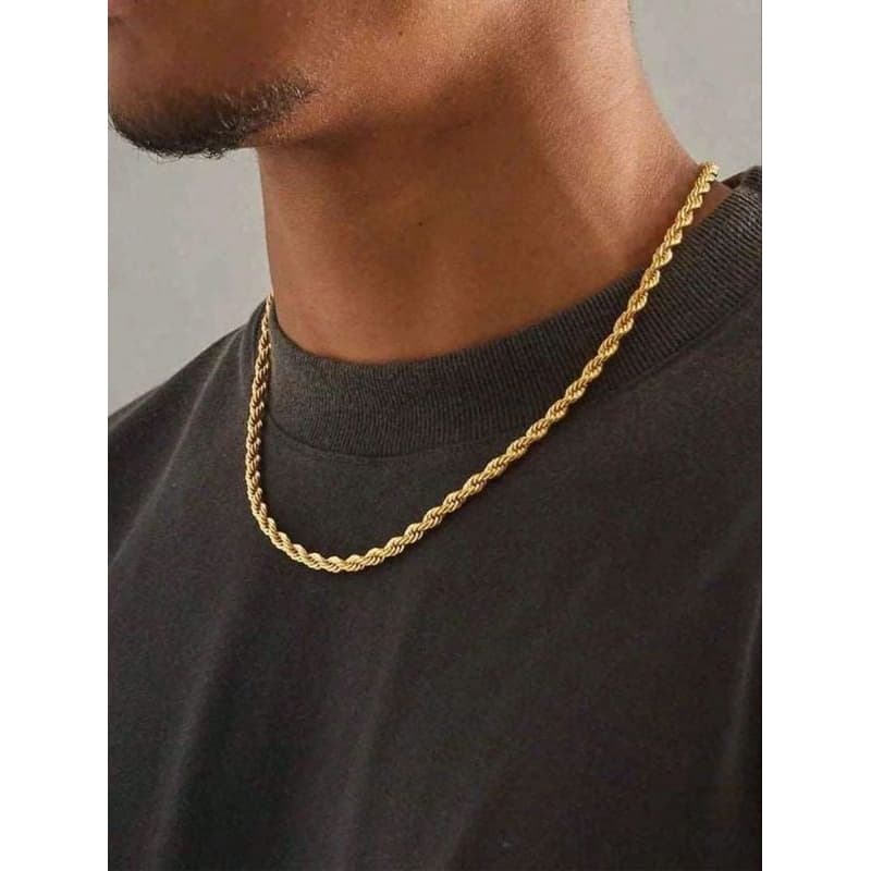 Corrente Trancada Cordão Baiano 2mm Banho Ouro 18K 60cm Semi Joia Anti-alérgica Masculina Feminina
