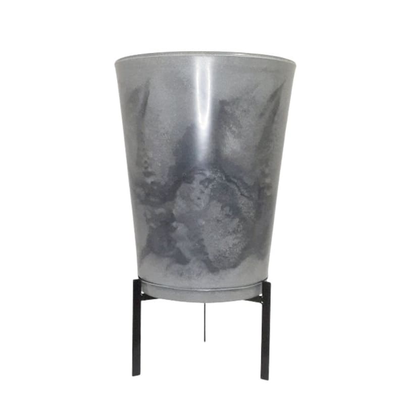vaso para plantas cone liso p polietileno 40x32cm com prato e suporte