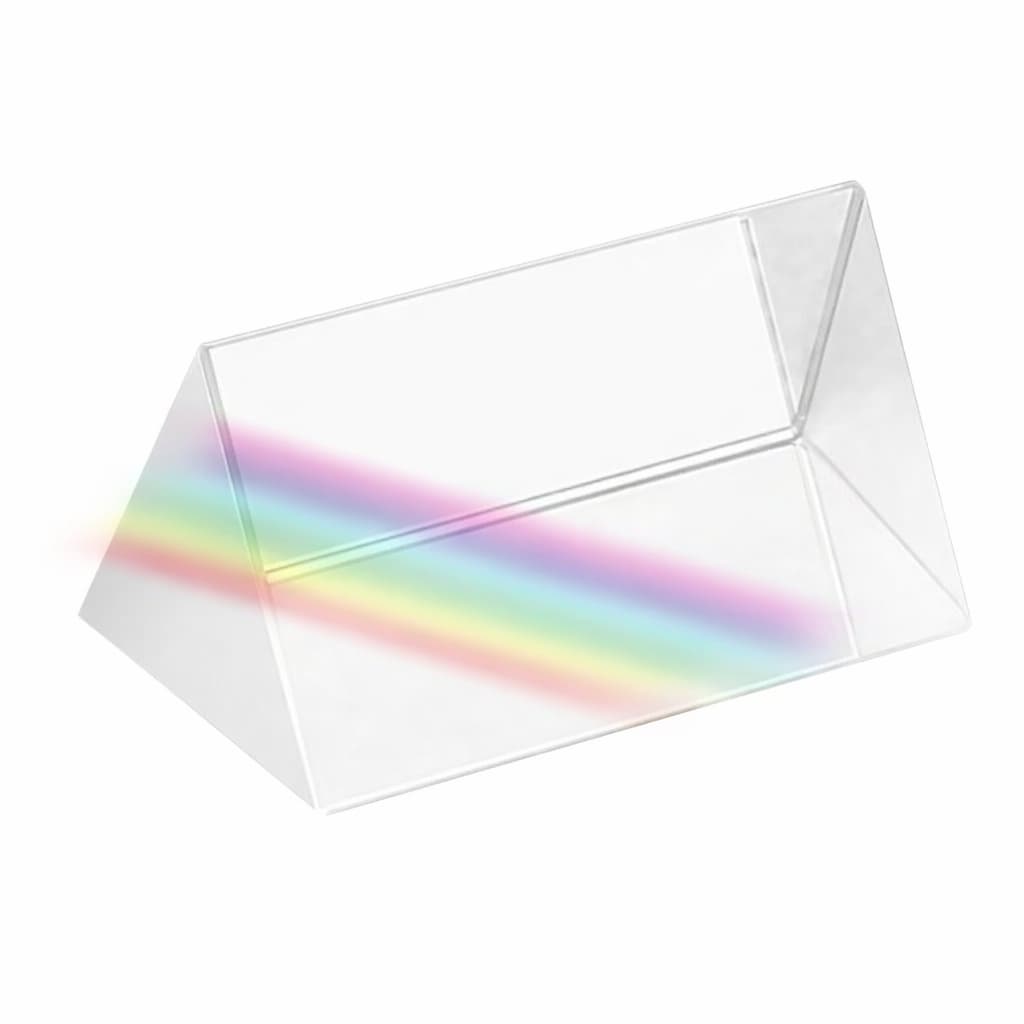 Prisma Triangular de Vidro Óptico Educacional Reflexão Espectral Ciência