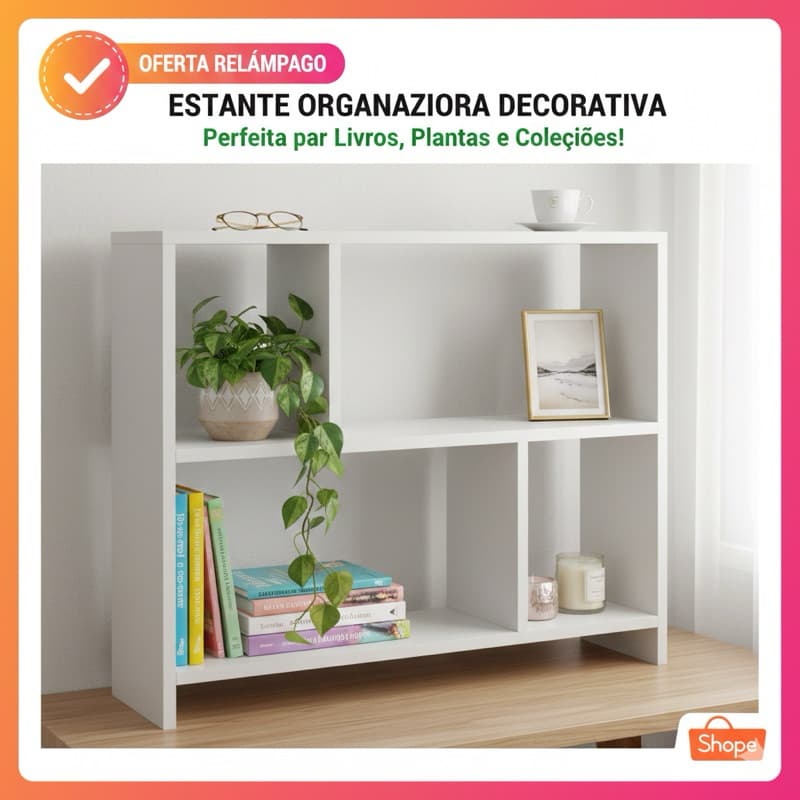 Estante Organizadora Para Livros Nicho Colmeia MDP Multiuso Decorativa Para Mesa Quarto Escritório - Envio Imediato