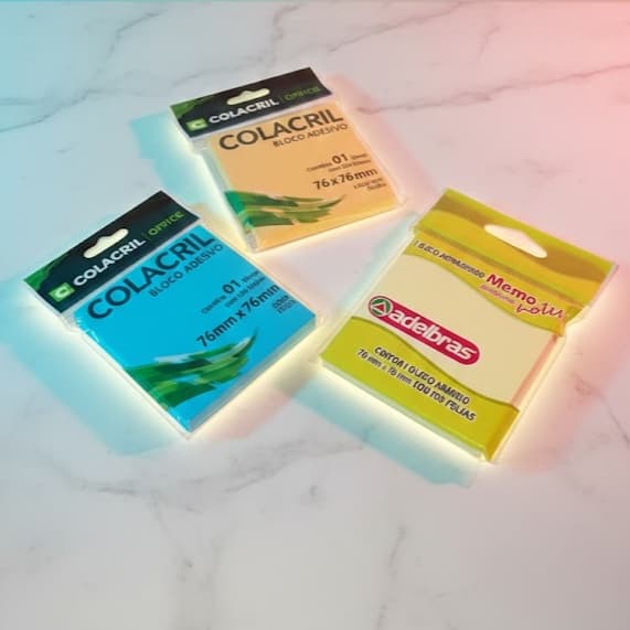 Kit Organização Criativa: Blocos Adesivos Neon & Pastel 100 Folhas