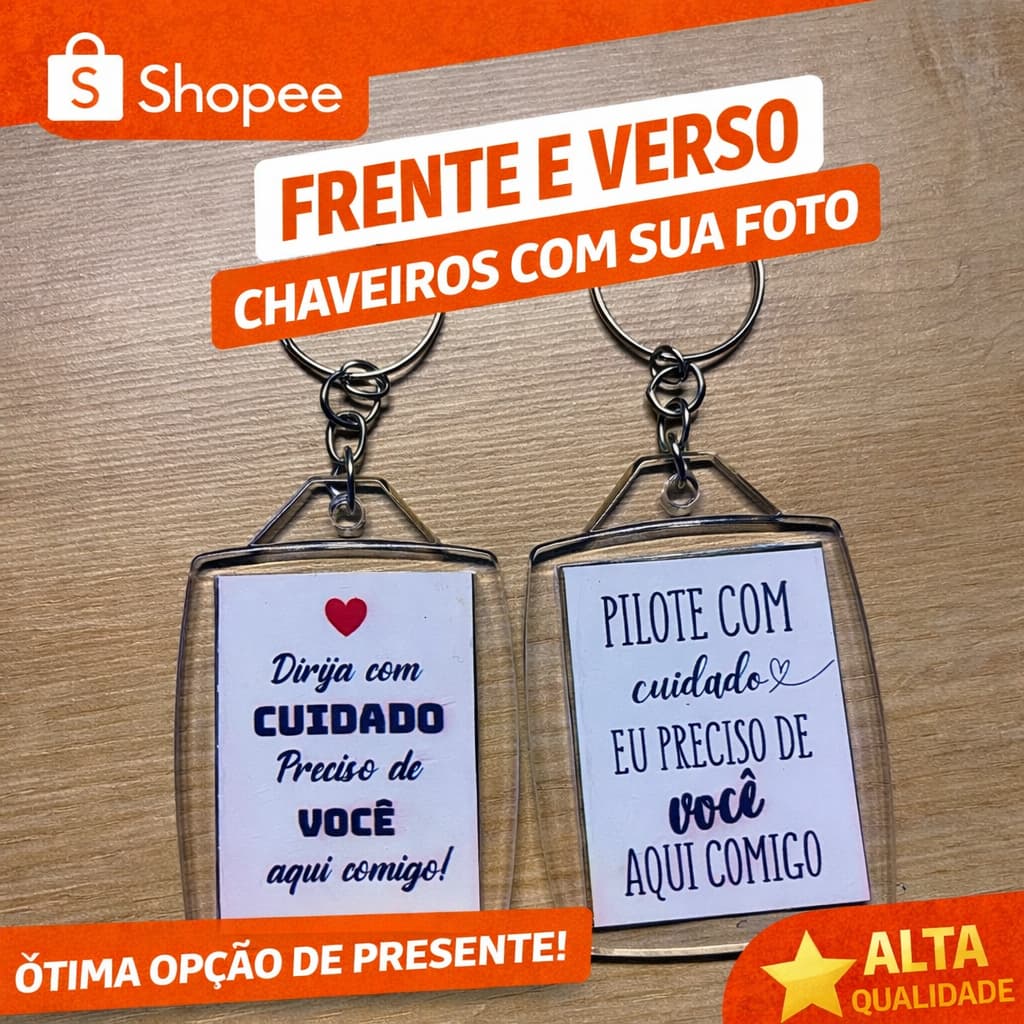 Chaveirinho Acrílico Pilote/Dirija com Cuidado Personalizado