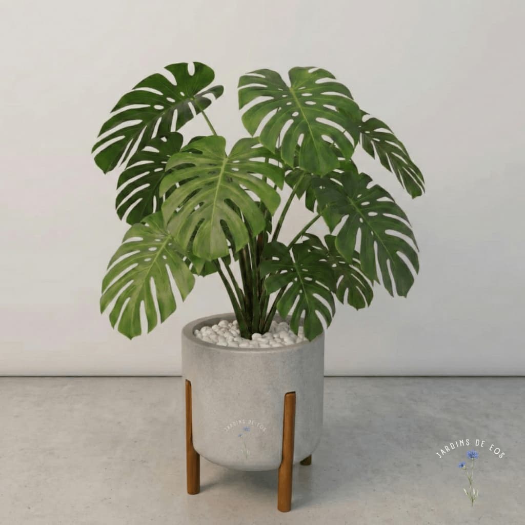 Vaso Decorativo Para Plantas Sala Com Pé Madeira Individual