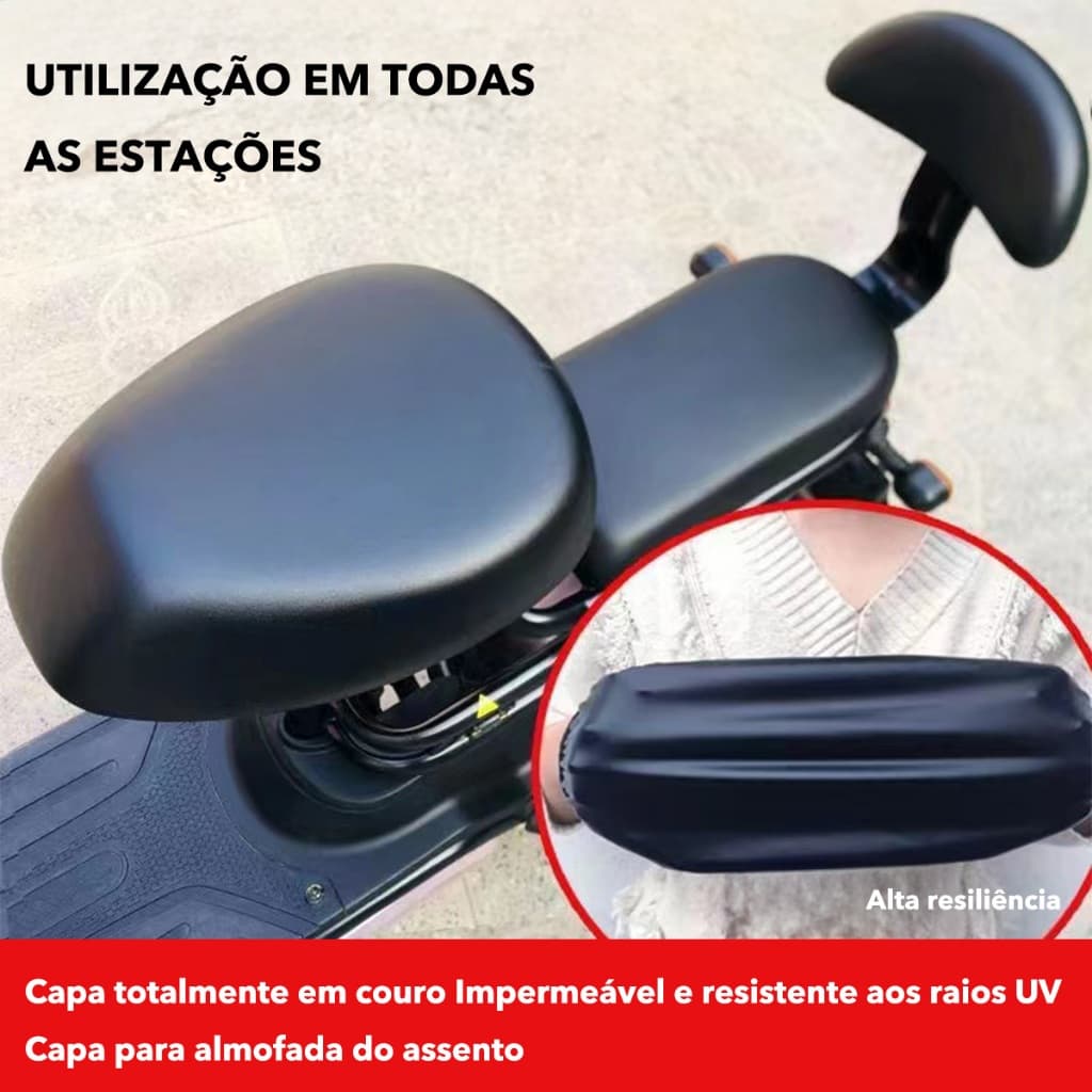 3 Peças Capa de assento para bicicleta elétrica, à prova d'água, protetor solar, almofada para assento de bicicleta