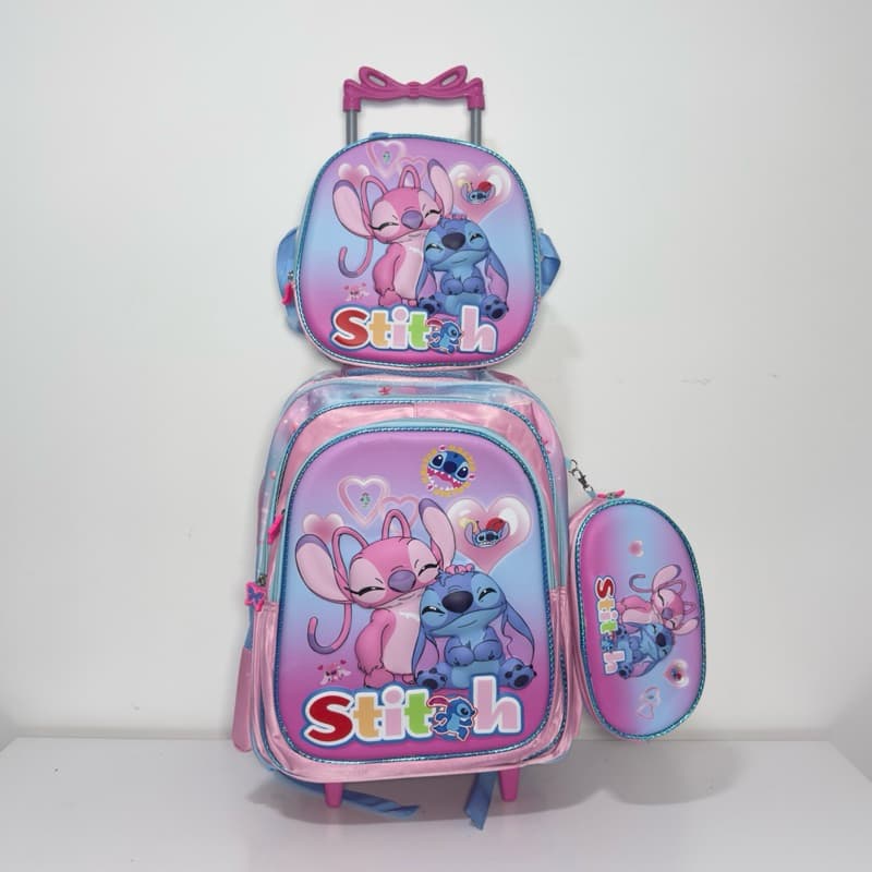Mochila Escolar Infantil Stich 3D - Espaçosa, Alças Ajustáveis e Custo Benefício