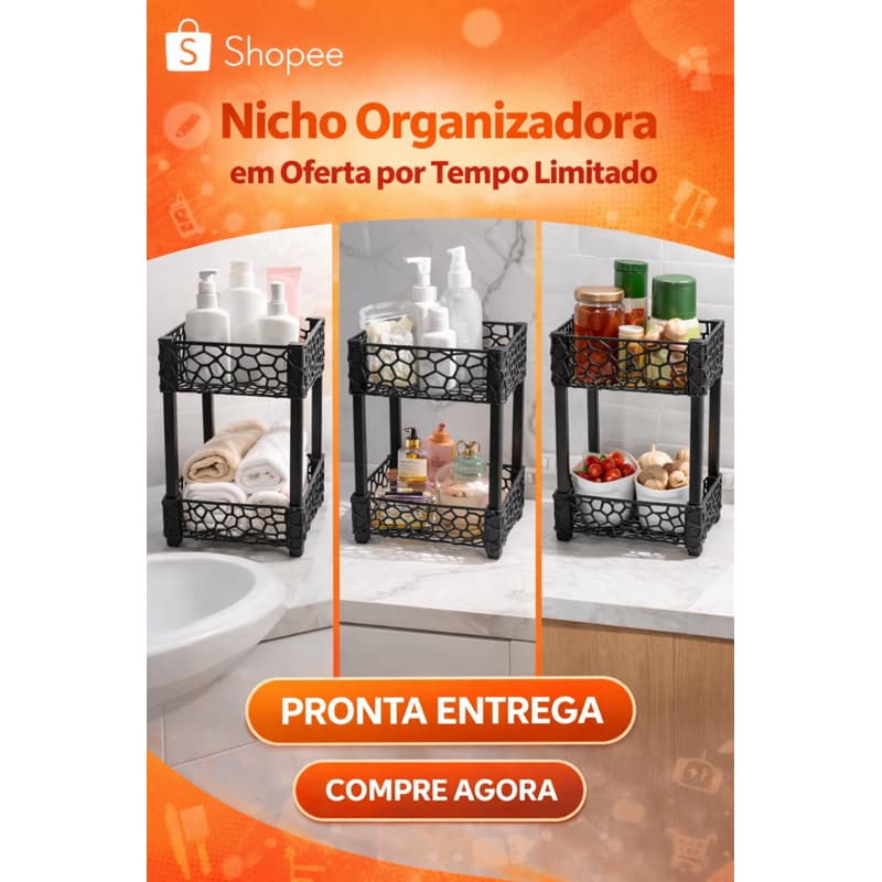 nicho para itens de cozinha, banheiro e quarto