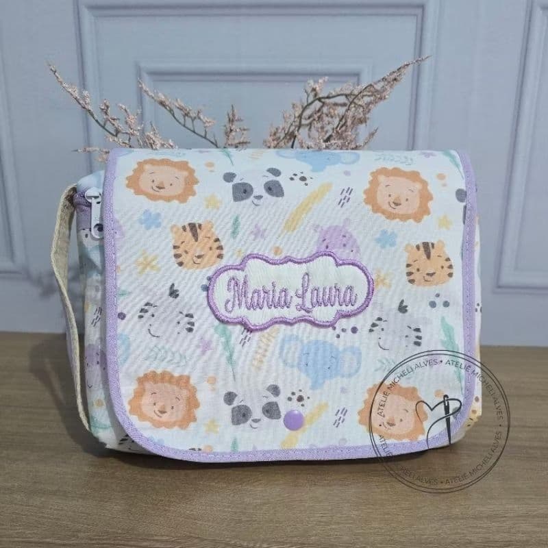 Porta Fraldas e lenço umedecido/Necessaire do bebê/ Estampas femininas
