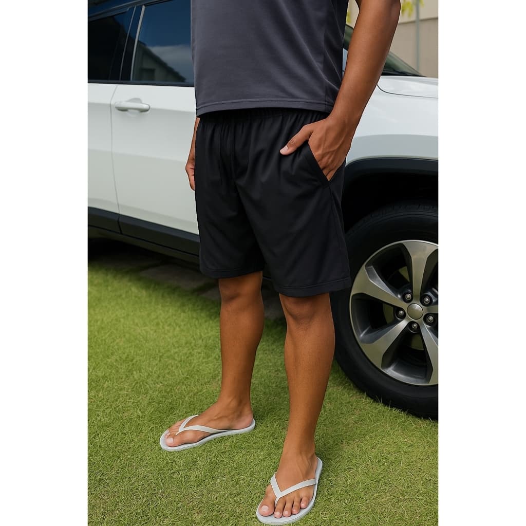 KIT 2  bermuda longa tactel com elastano molinho short homem  premium