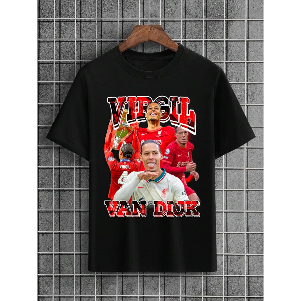 Camiseta Van Dijk Jogador De Futebol Malha Premium 30.1 100% Algodão Unissex