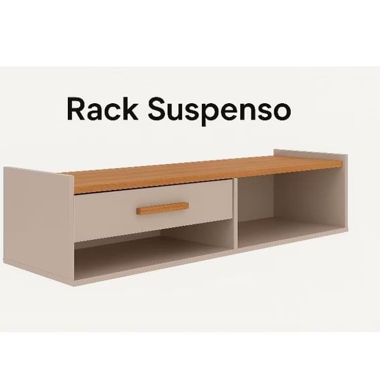 Rack para TV até 43 Polegadas com Gaveta e Nichos – Móvel para Sala Compacto