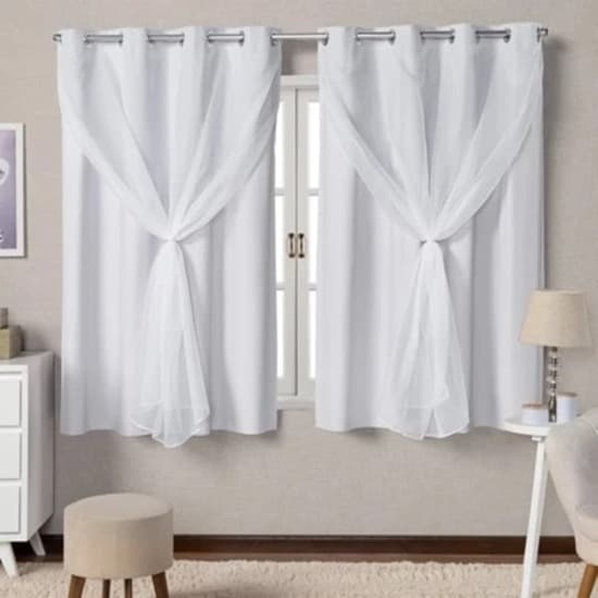 Cortina de Voal Blackout 100% Corta Luz 2,20m x1,30m Promoção