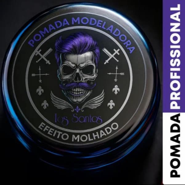 Pomada Cera  Modeladora Efeito Molhado para cabelos masculinos fix 100g Los Santos Detra Cosmeticos