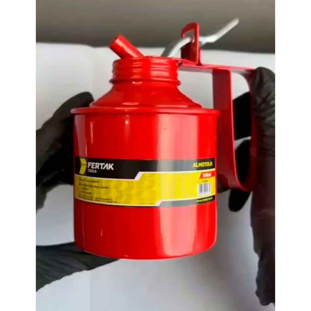 Bomba Óleo Almotolia Metálica 500ml Com 2 Bicos Fertak Lubrificação