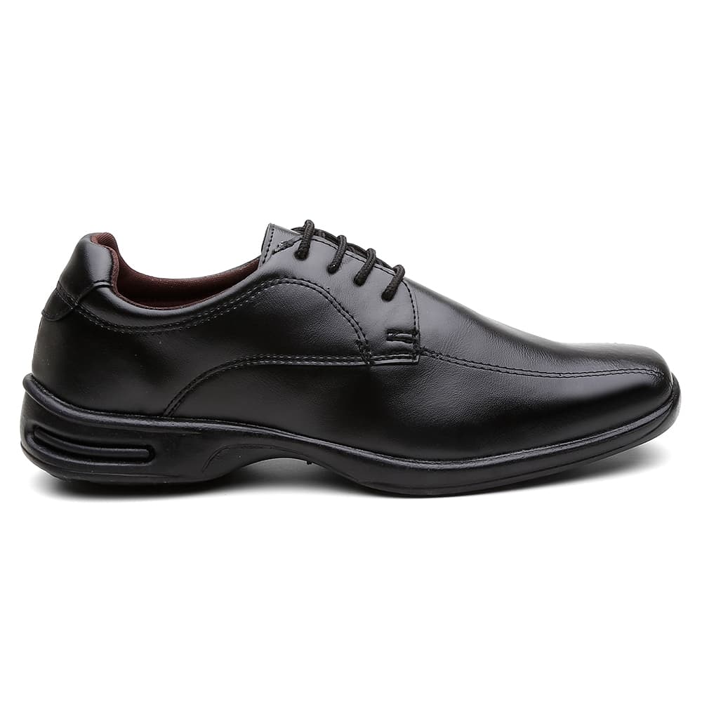 Sapato Social Masculino Em Couro Eco. Casual Confortável Bico Quadrado - OFERTA