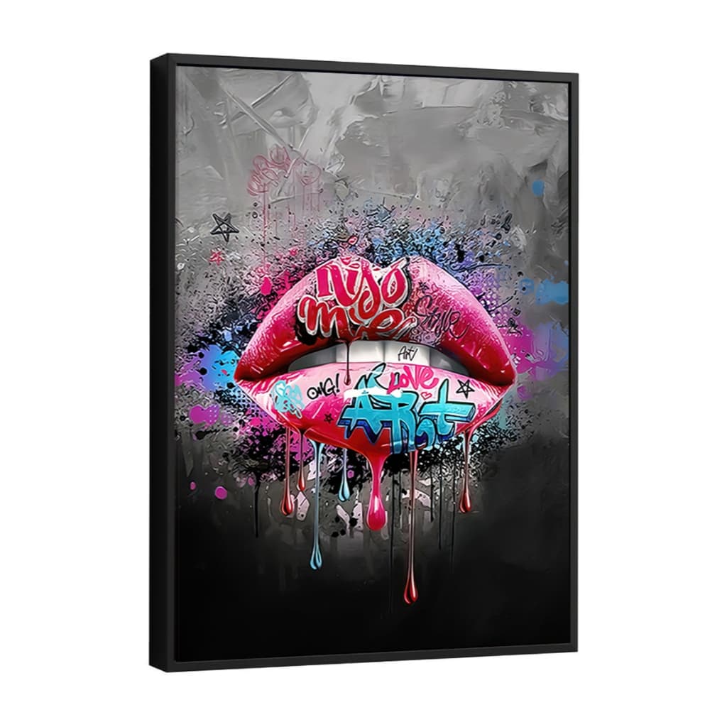 Quadro Decorativo Boca Grafite Para Sala Escritório