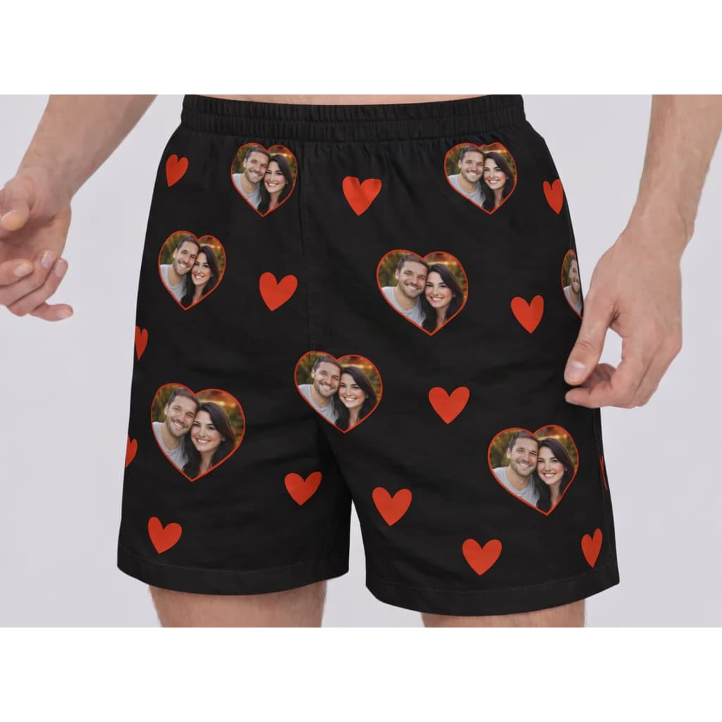 Samba Canção personalizado adulto com foto - Short Masculino - Presente criativo dia dos namorados