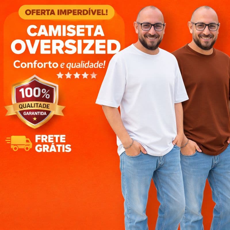 Camiseta Oversized Masculina Algodão Premium Confortável Básica Casual Branca Marrom