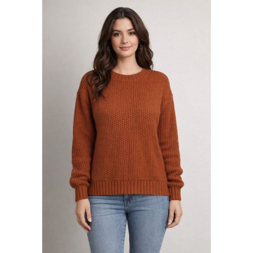 Blusa Feminina Tricot Ponto Colmeia Alongada Manga Longa Conforto Premium