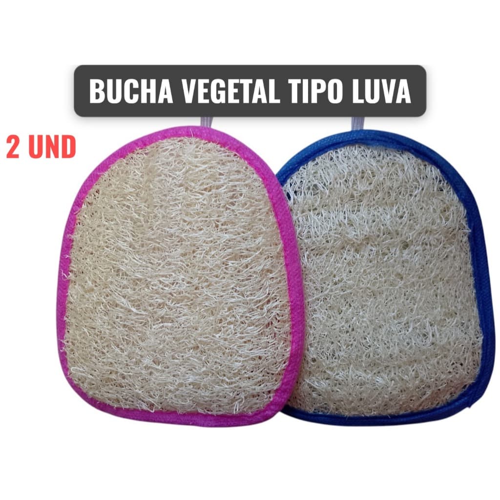 Bucha Vegetal Natural tipo Luva p/ Banho Esfoliante, Bucha com ação esfoliante