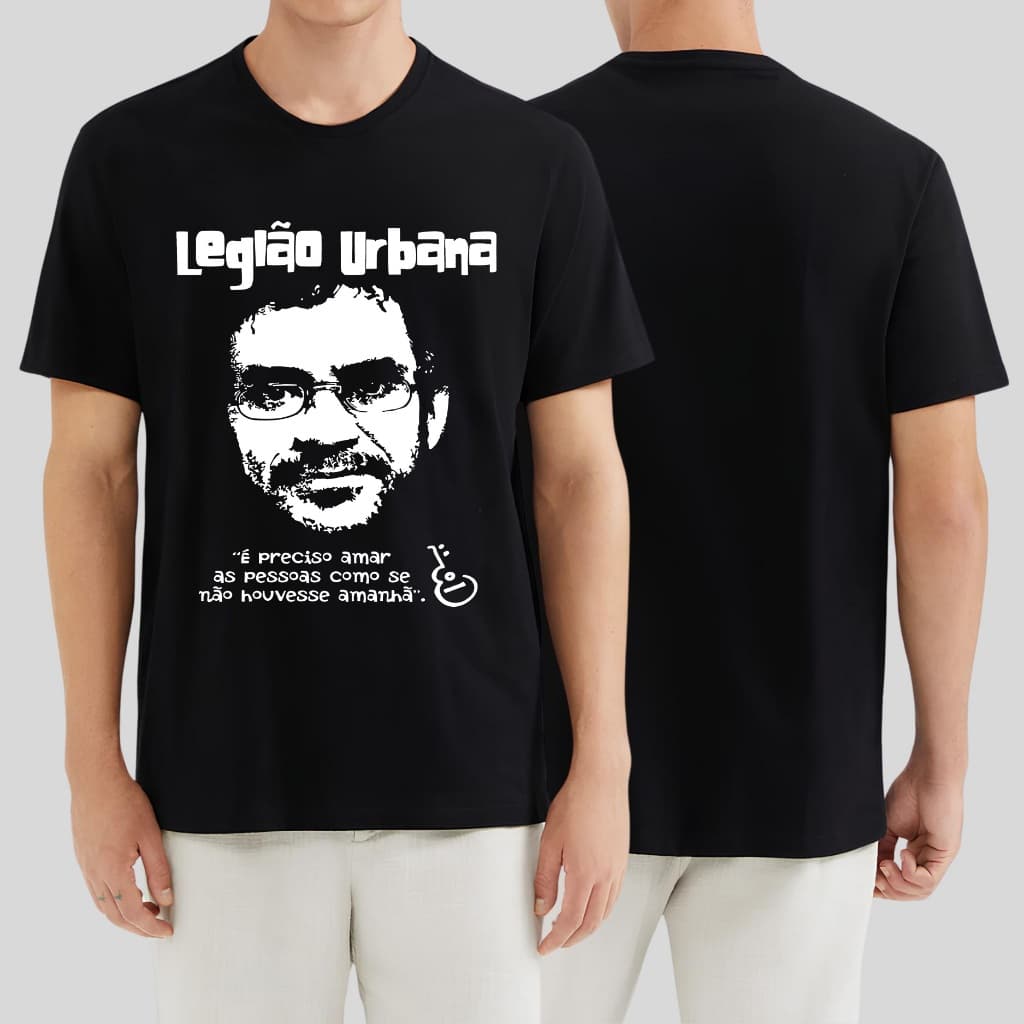 Camiseta Algodão Renato Russo do Legião Urbana É preciso Amar Rock Unissex Camisa 100% Algodão