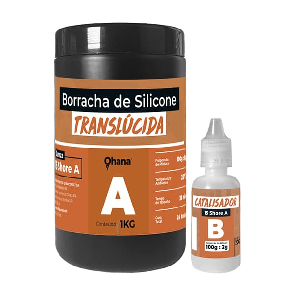 Borracha de Silicone Ohana Translúcida - Shore 20 A (1,020Kg)