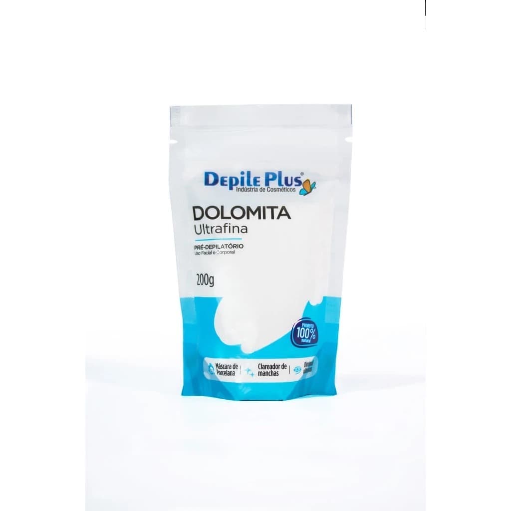 Talco Dolomita Corporal e Facial 200g para Depilação e Cuidados para a Pele