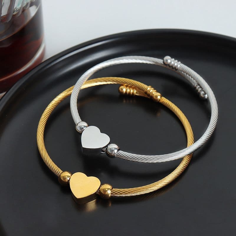 Kit Pulseira feminina De Aço inoxidável trançado Em Formato De Prata