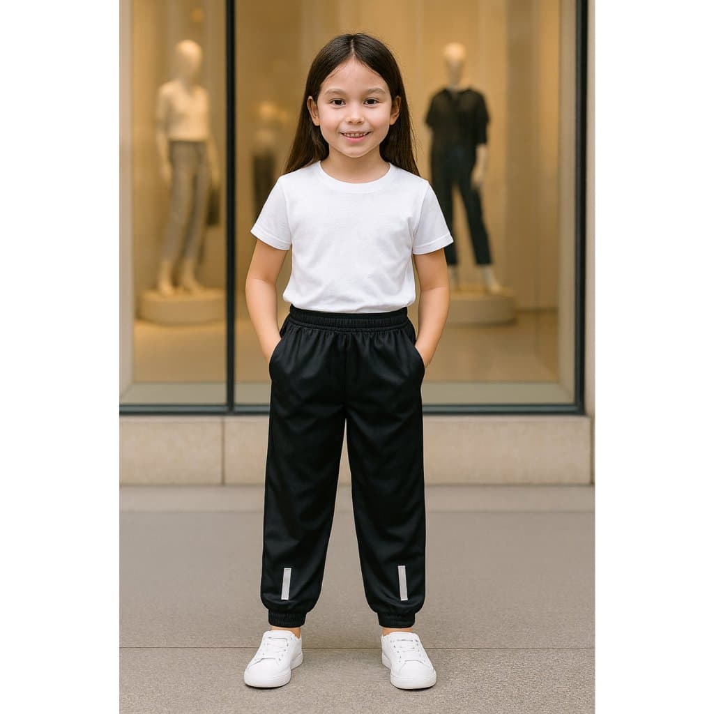 Calça Jogger Infantil Com Bolso Refletivo Unissex Esportiva Confortável Cós Elástico Menino Menina