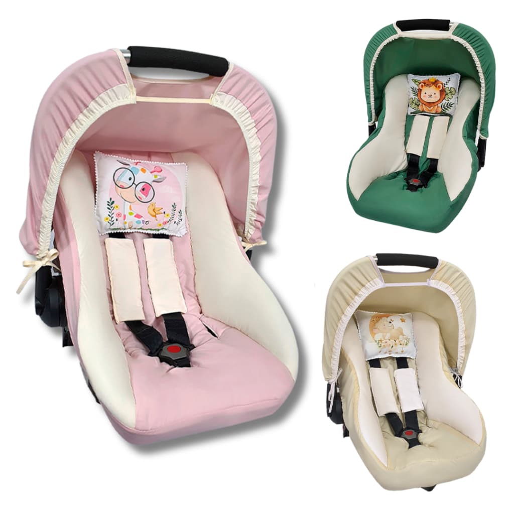 Kit Capa protetora de bebê conforto com capota E Protetores de cinto Capa acolchoada Menino Menina