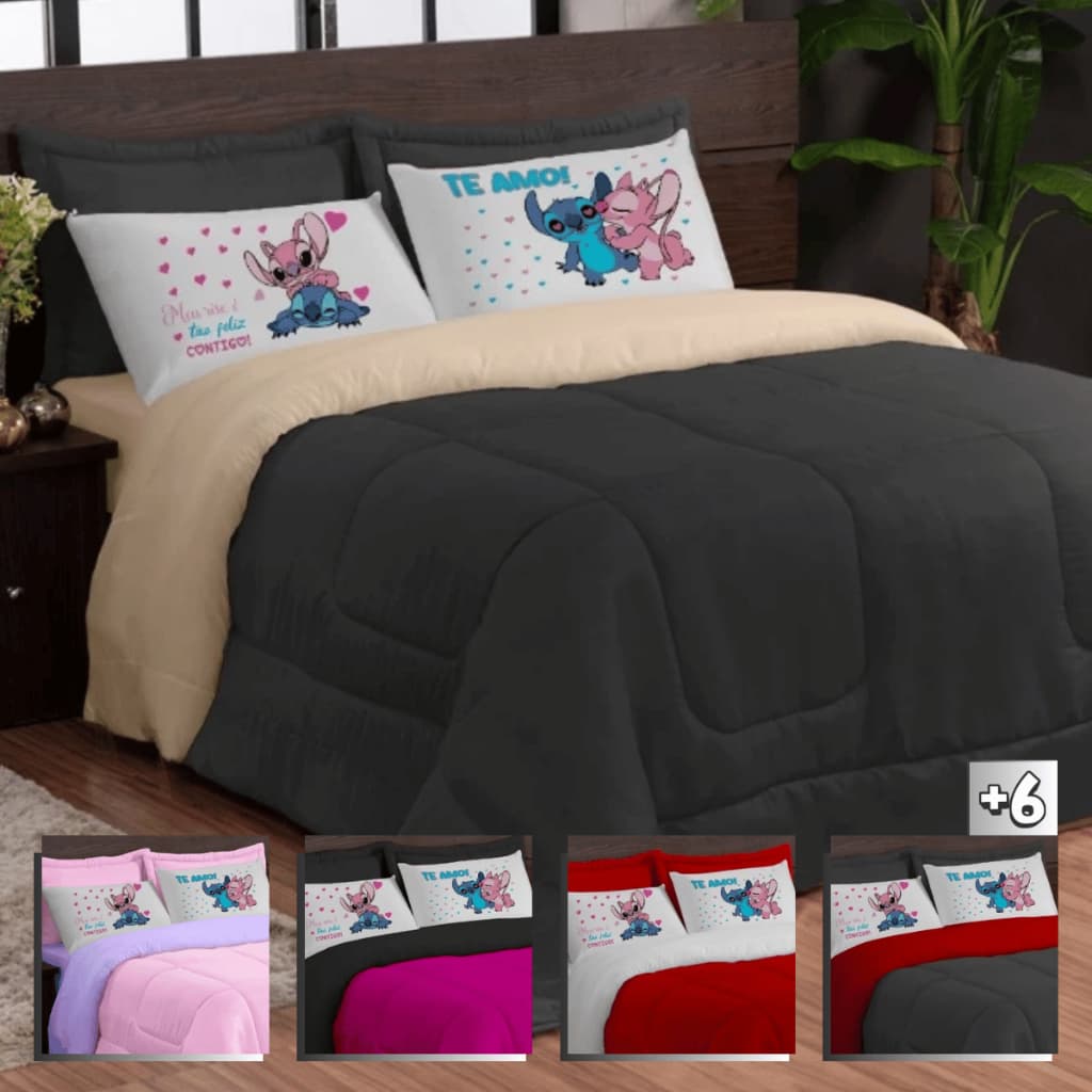Conjunto de Fronha com Edredom Casal Variedade de Cores e Conforto