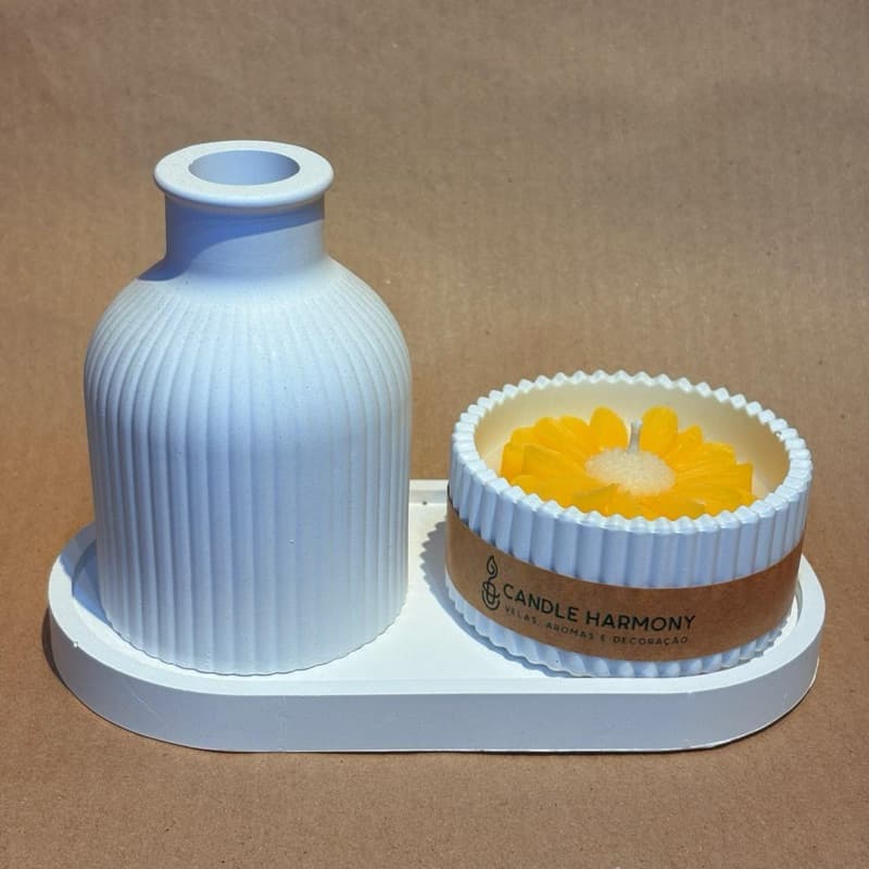 Vela Aromática Decorativa Colorida - Base em Gesso