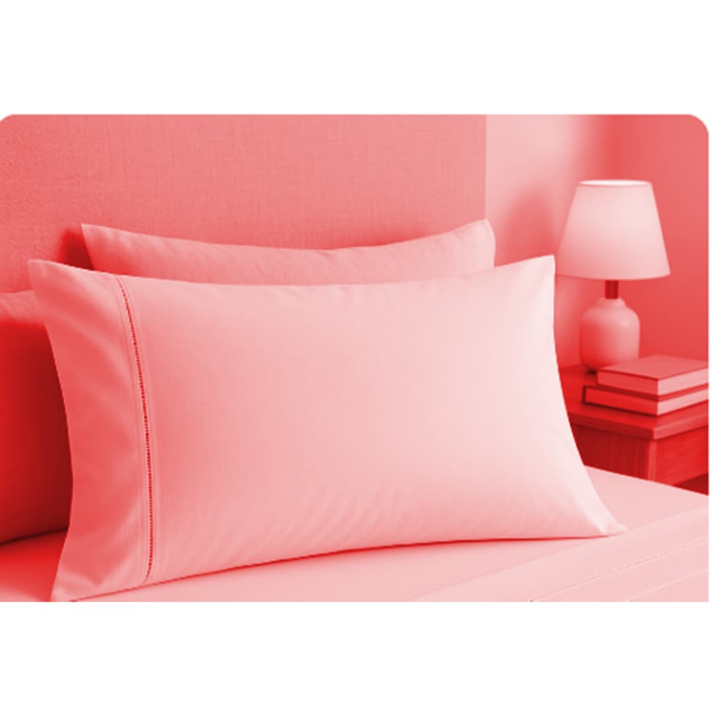 Kit 2 Fronhas Rose 80x60 200 Fios Percal 100% Algodão Conforto