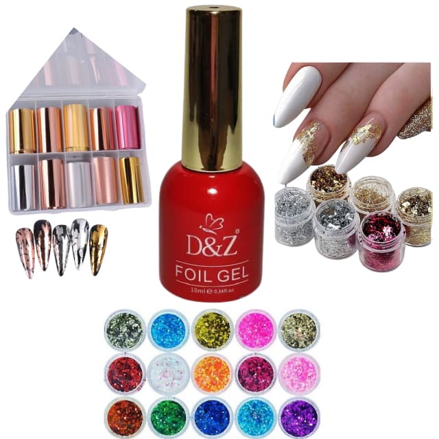 KIT DECORAÇÃO + Glitter Fino Decoração De Unhas Glitter potinhos Nail Art / TINTINNAILCENTER