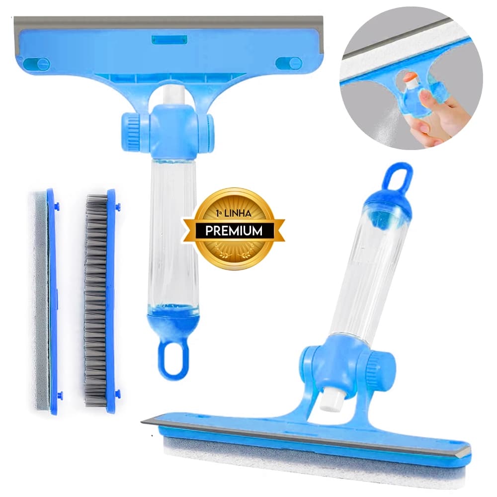 Rodo Mop Spray Limpa e Seca Vidro Com Borrifador Limpador 3 em 1 PREMIUM