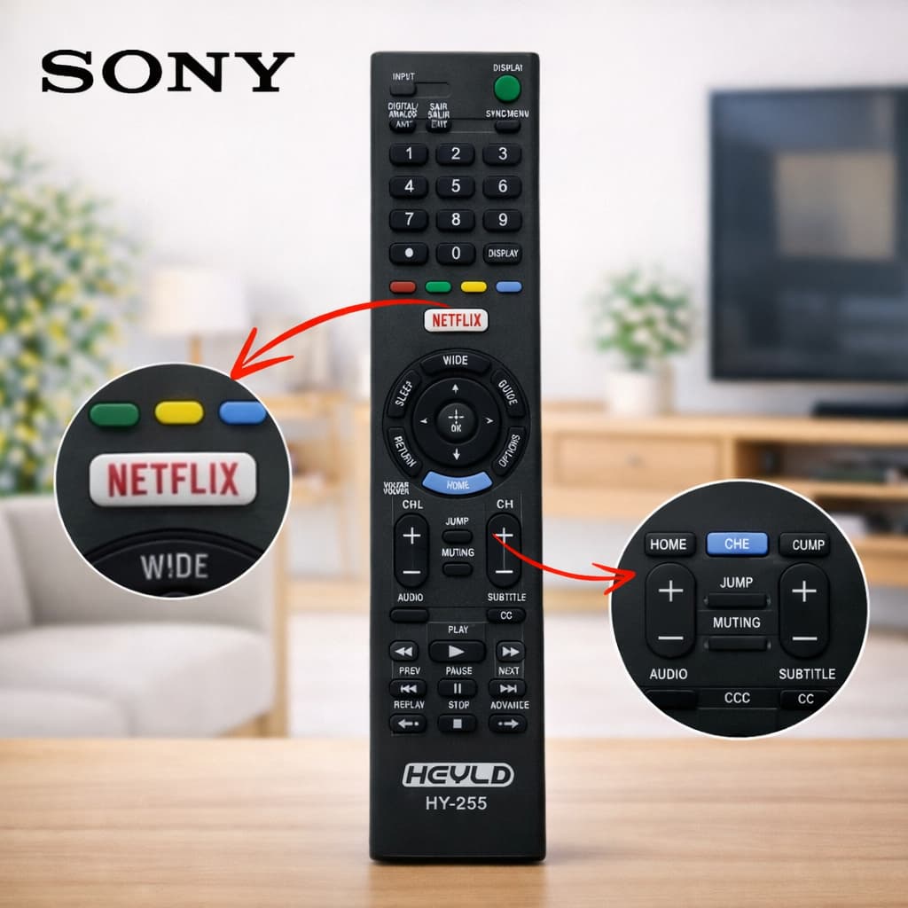 Controle remoto SONY para SMART TV LCD / NETFLIX / HY-255