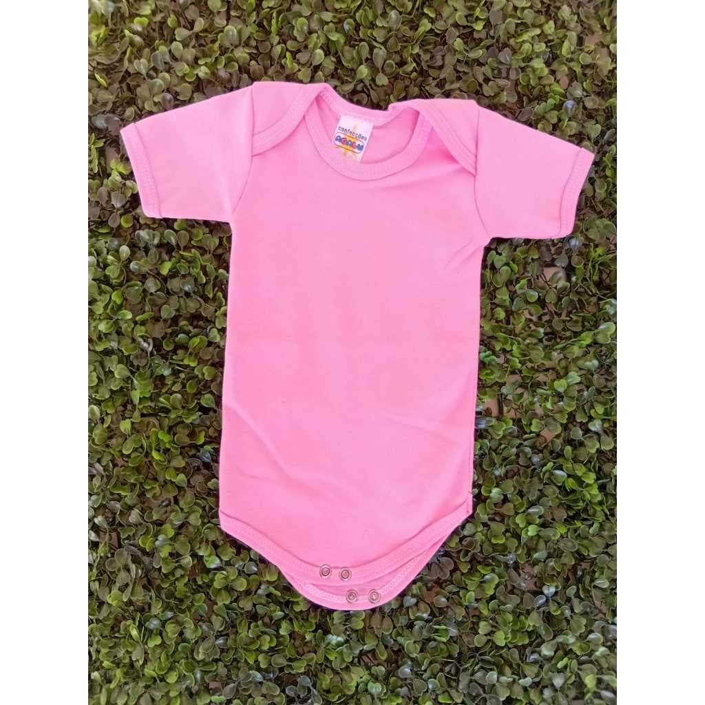 Body Infantil Manga Curta Bebê 100% Algodão Unisex