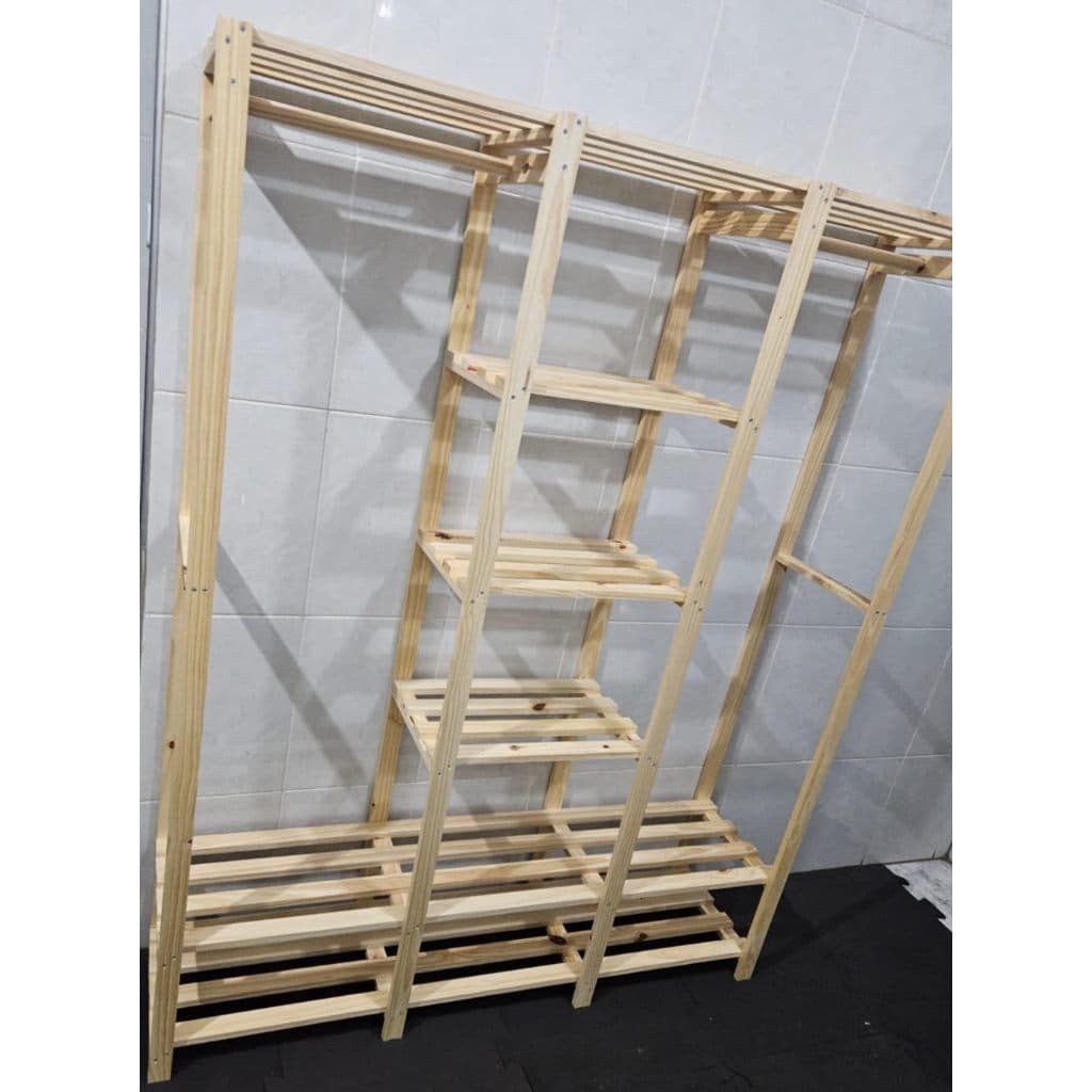 Cabideiro Organizador em Madeira | Ideal para Roupas, Acessórios e Loja