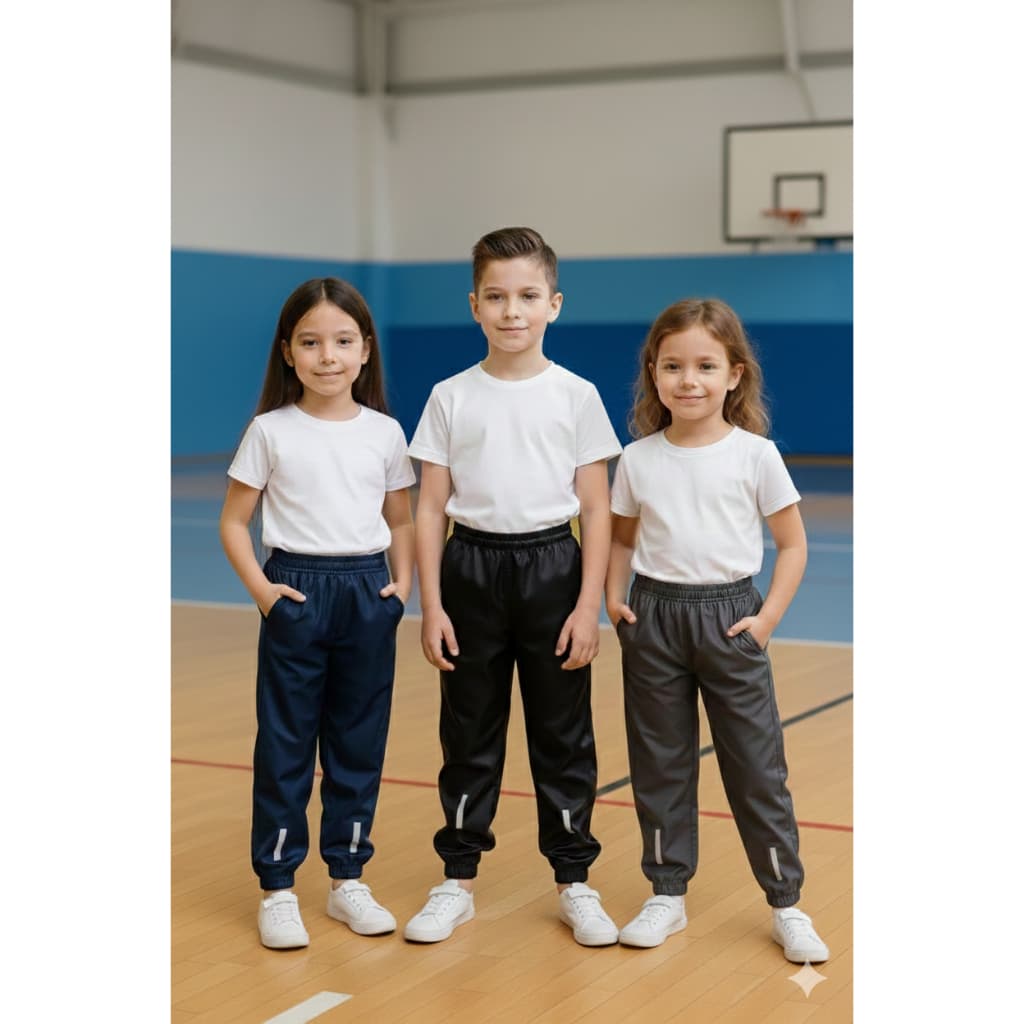 Kit 3 Calças Jogger Infantil Com Bolso Refletivo Unissex Esportiva Confortável Cós Elástico Menino Menina