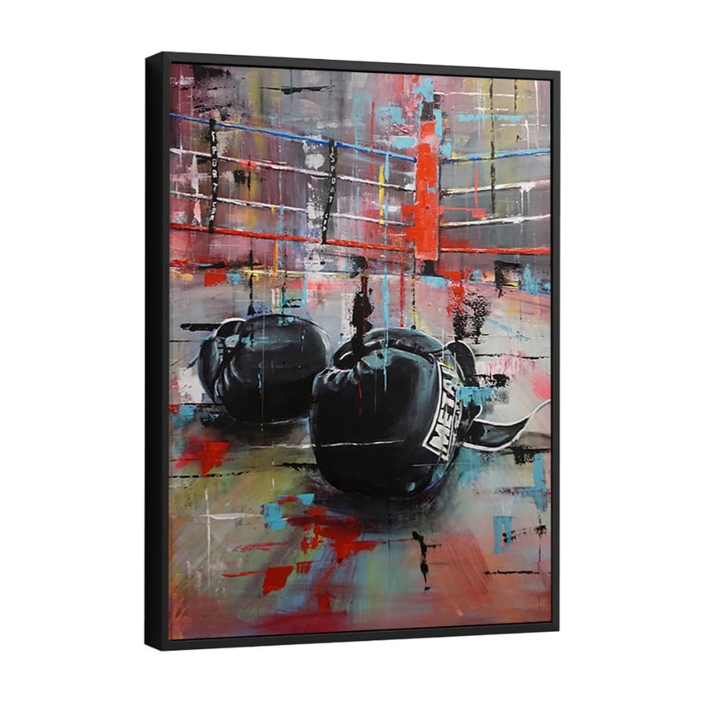 Quadro Decorativo Pintura Luvas De Boxe Colorido