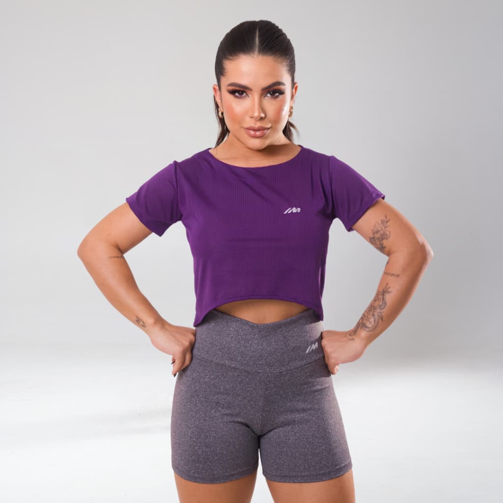 Cropped Fitness Feminino Treino Academia Respirável Estiloso Esportivo Corrida Esporte