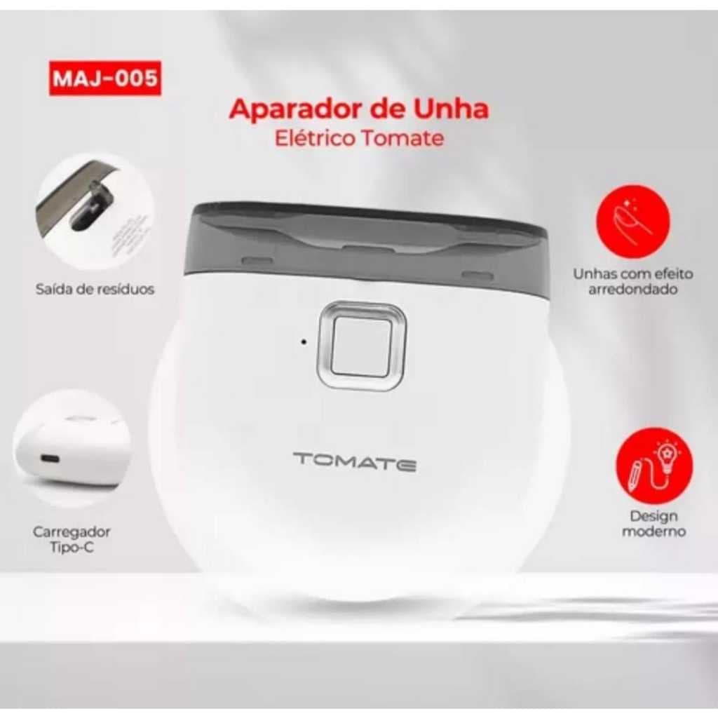 Aparador de Unhas Elétrico Tomate MAJ-005 - Cuidado Pessoal