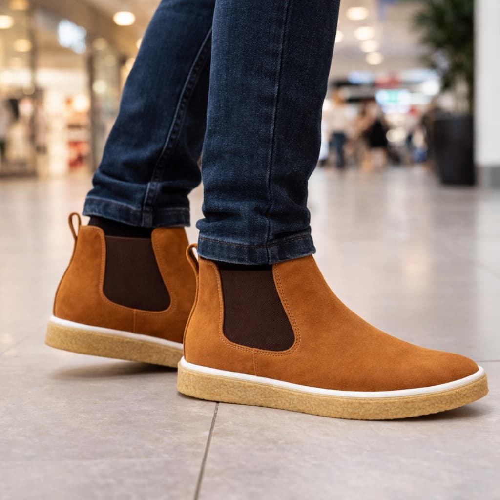 Bota Coturno Masculina Couro Urbana Casual Estilosa com Solado Reforçado