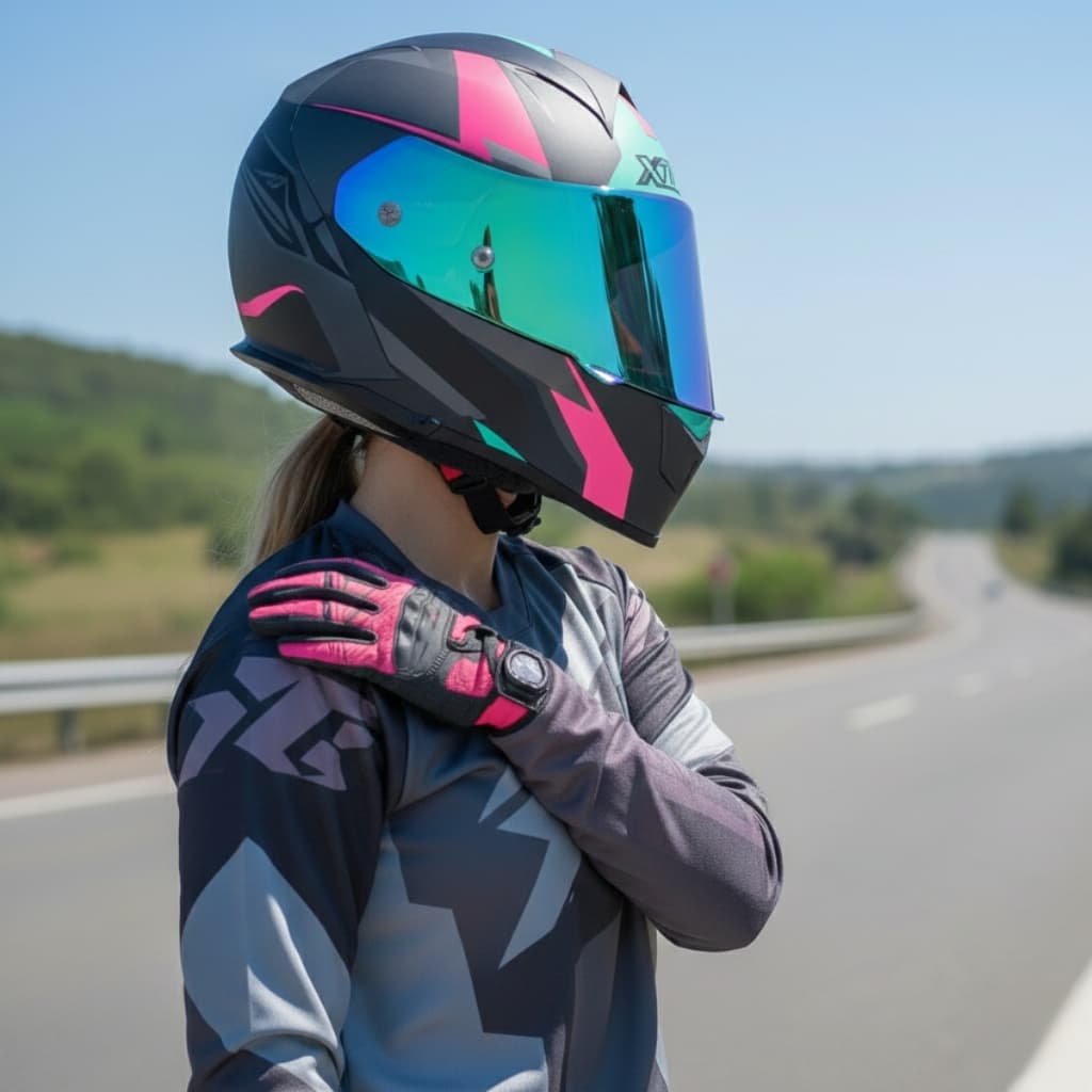 Capacete - X11 Revo Pro Flagge 2 - Feminino - Óculos Interno