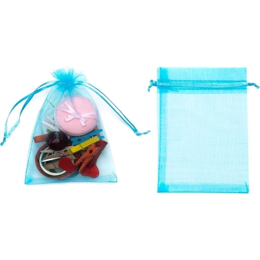Saquinho Organza Azul Bebê para Presentes e Lembrancinhas com 100 Unidades