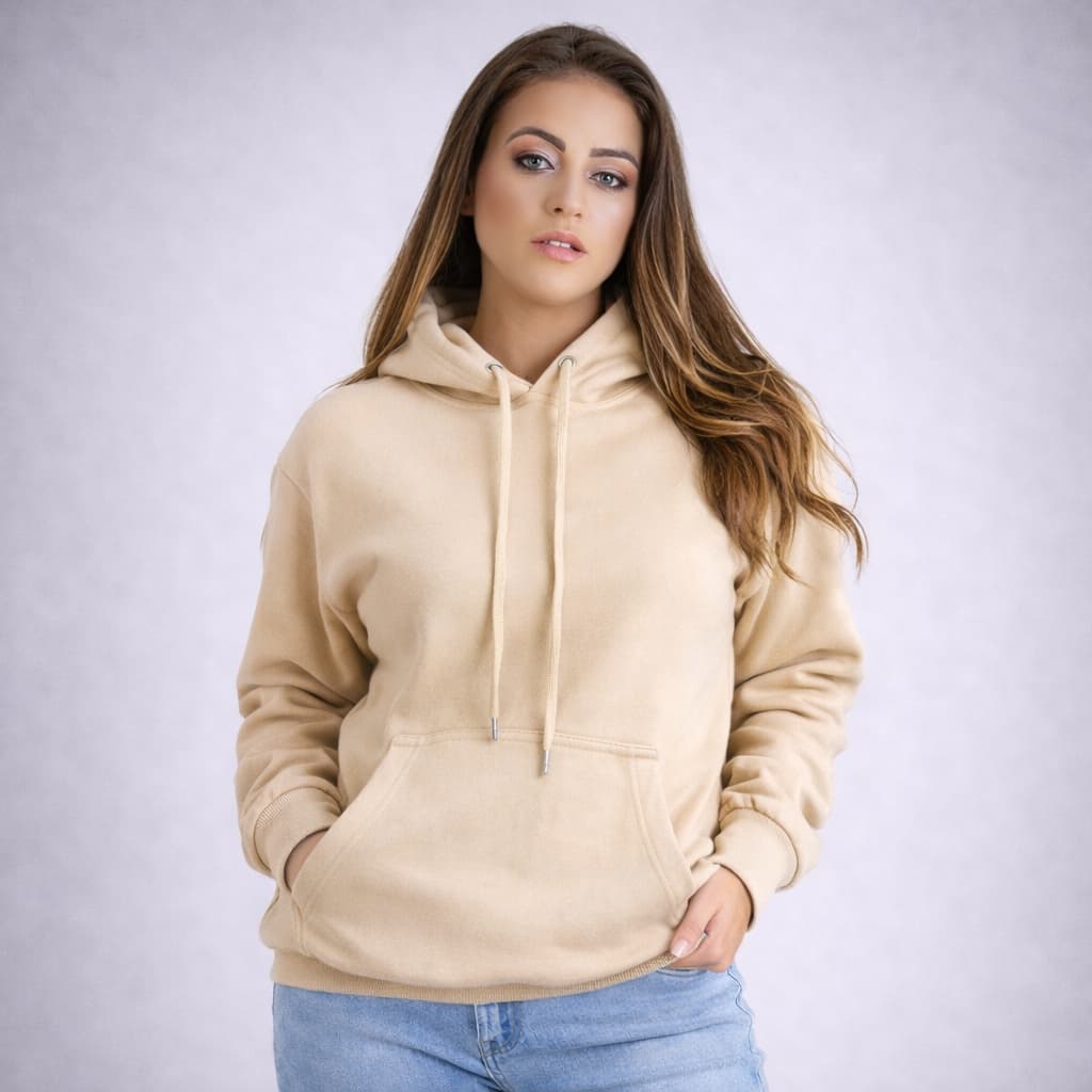 Moletom Canguru Feminino Grosso Blusa de Frio Felpado Grande Bolso Capuz