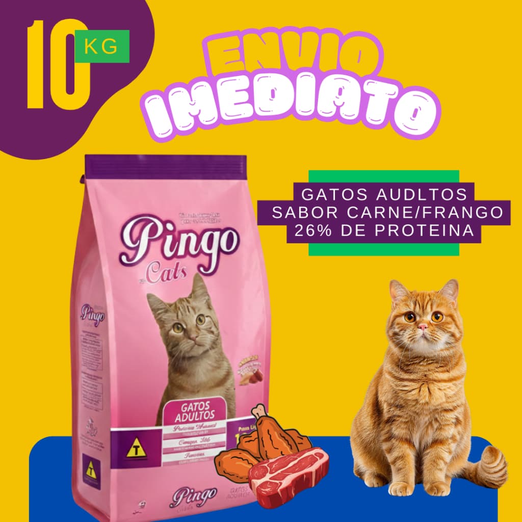 Alimento Completo para Gatos Adultos Sabor Mix de Carnes Alta Proteína - Envio Imediato
