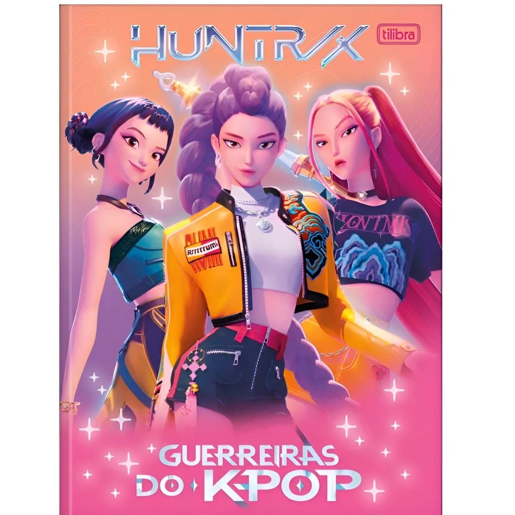 Pacote C/5 Cadernos Brochura Guerreiras K-pop 80fls Tilibra