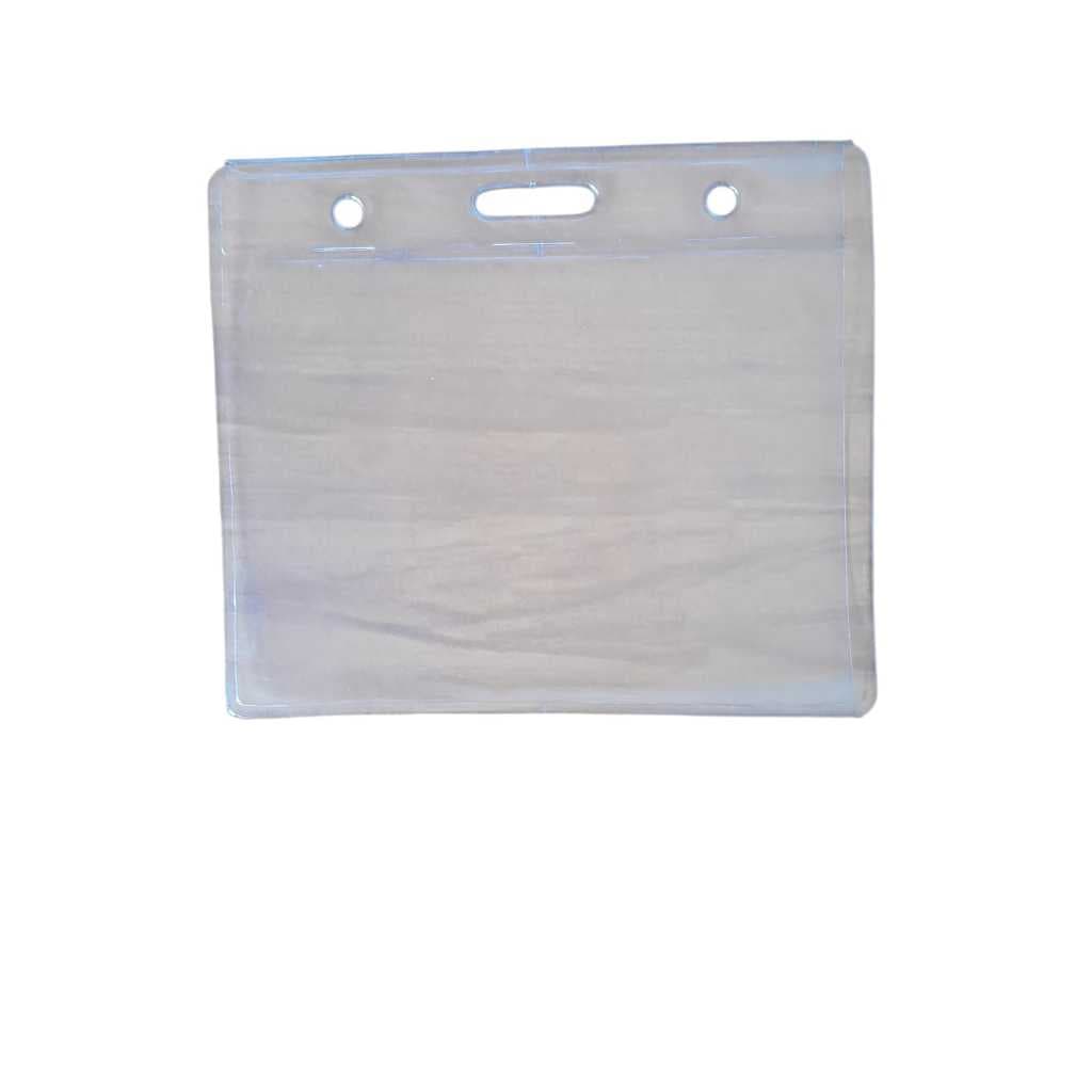 bolsa porta cracha horizontal pvc transparente.